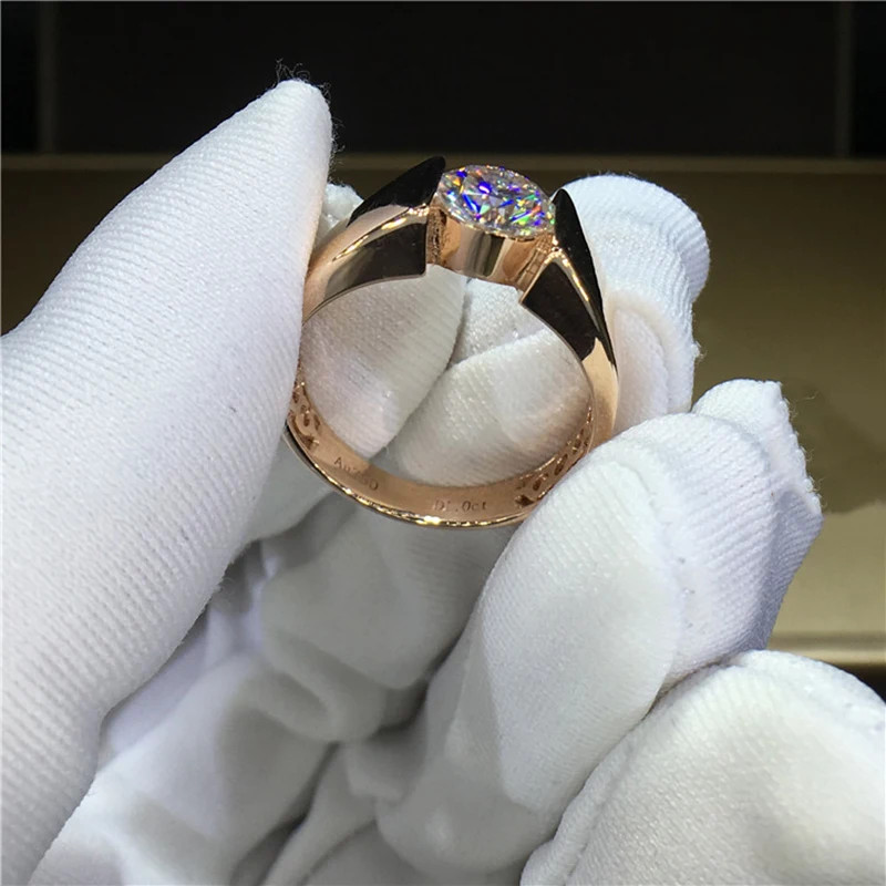 18 K 750Au золото Moissanite алмаз мужское кольцо D Цвет VVS с национальным сертификатом MO-002