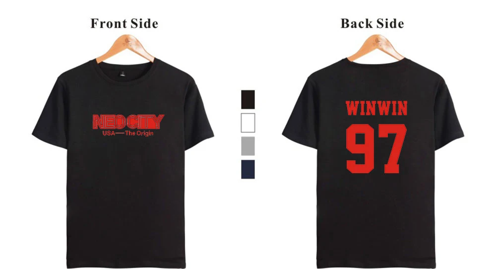 NCT 127 T-shirt Mens Tshirt Print NEO CITY WIN YUTA MARK JUNGWOO Short Sleeve Tshirts Summer Clothing | Мужская одежда