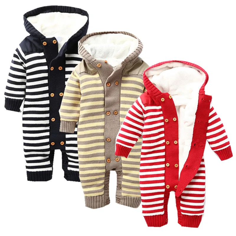 Зимний комбинезон плотный флисовый теплый кардиган для зимы детский вязаный