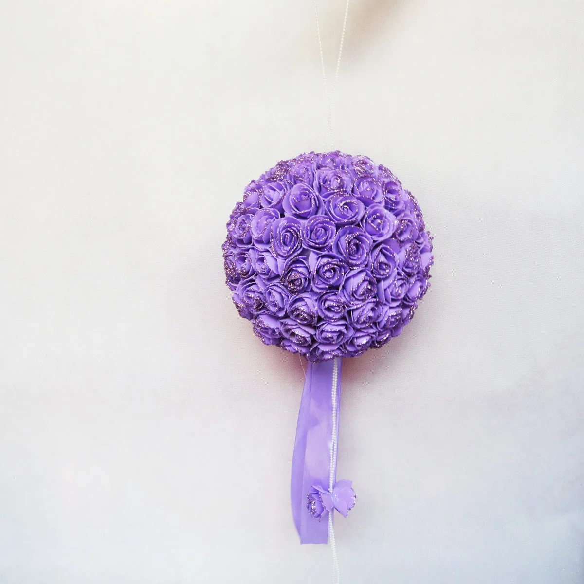 purple Горячие 1" 25 см круглые пенные Цветочные шары вечерние свадебные украшения Искусственные из ПЭ пены розы целующиеся Цветочные шары EVA Pomander шары - Цвет: purple