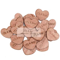 1000pcs 25mm its a boy heart wood embellishments shabby chic wedding crafts toppers chips scrapbooking confetti cardmaking