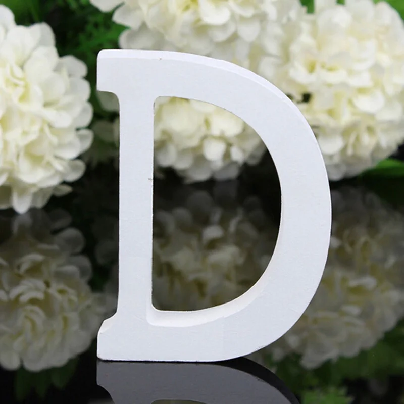 3D деревянные буквы Decorativas индивидуальное имя дизайн книги по искусству резьба по дереву украшения Letras де Мадера houten буквы домашний декор - Цвет: D