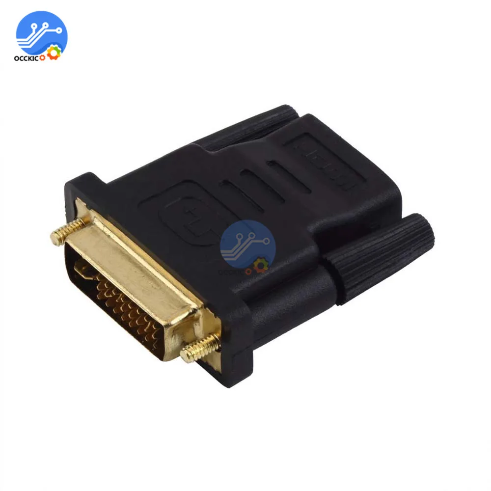 Переходник с DVI штекер на HDMI совместимый адаптер конвертер 24 Pin + 1 позолоченный 1080P
