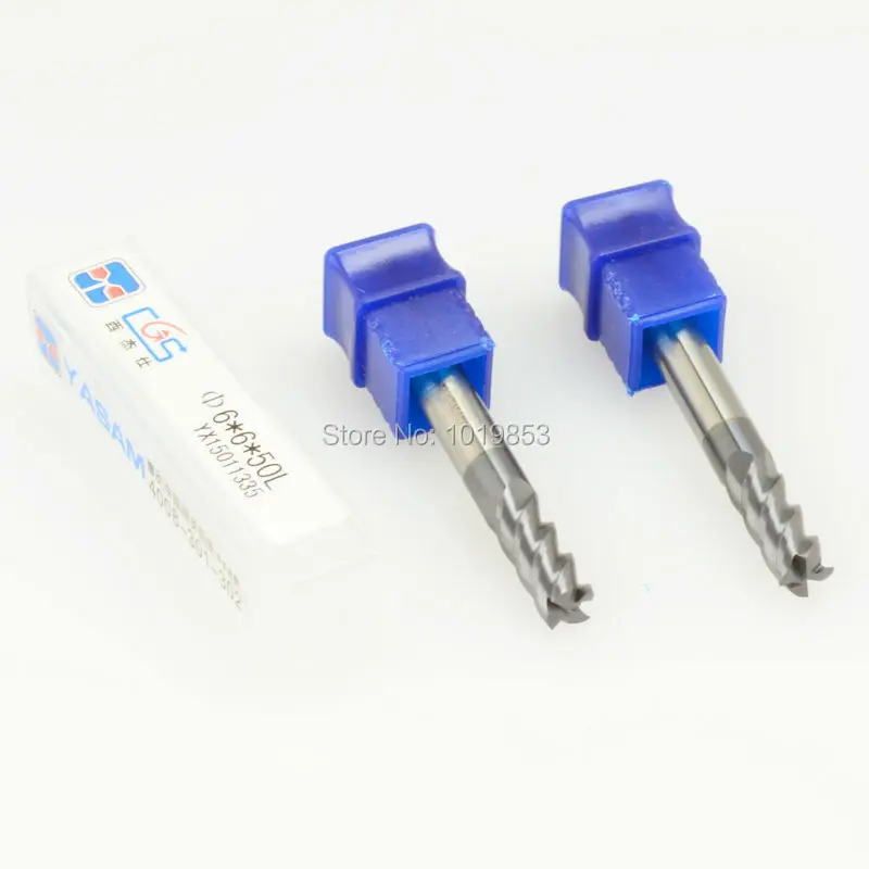 5 шт. CGS 250 6X6X50L HRC50 однотонные tungsten карбидная Концевая фреза Hartmetall Schaftfraser для