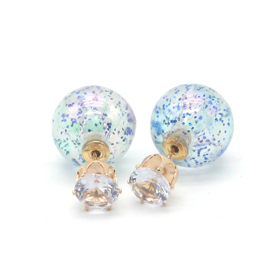 Женские корейские серьги пусеты с жемчужинами большие золотистые гвоздики