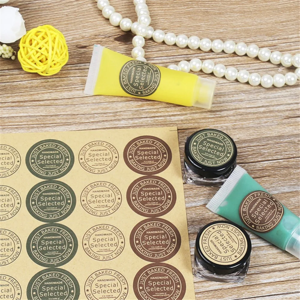 

24 Pcs DIY Scrapbooking Note Kraft Labelss Adhesive Paper Tags Sticker For Gift Box