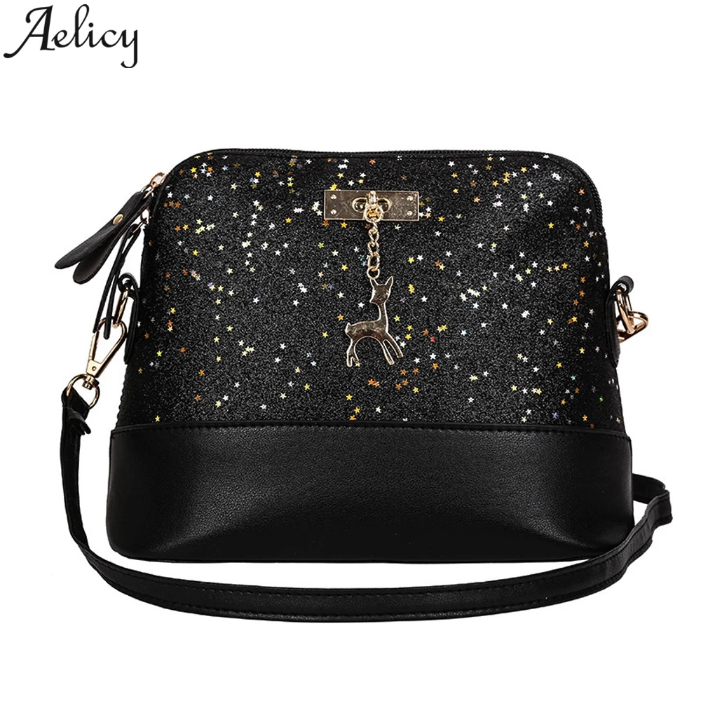 Aelicy, женский модный кошелек на молнии с блестками, маленький кожаный кошелек с оленем, сумка для мобильного телефона, сумка на плечо, женская сумка-тоут, сумки-мессенджеры