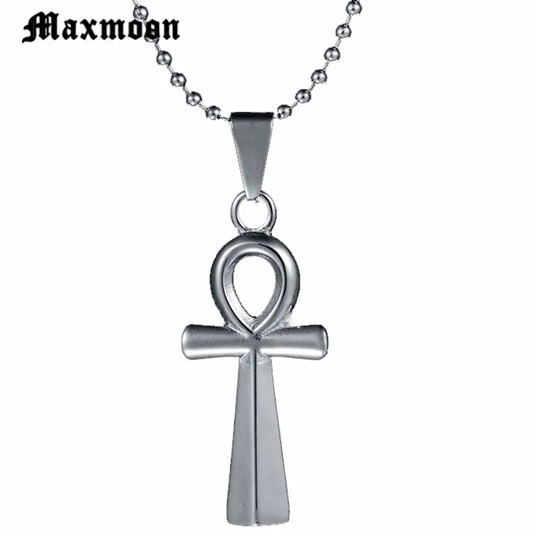 Maxmoon Religion Египетский Анкх подвеска и ожерелье из нержавеющей стали символ жизни