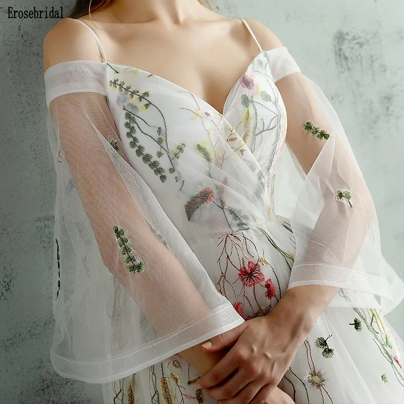 Erosebridal Новое поступление летние вечерние платья 2019 Спагетти ремень Иллюзия для