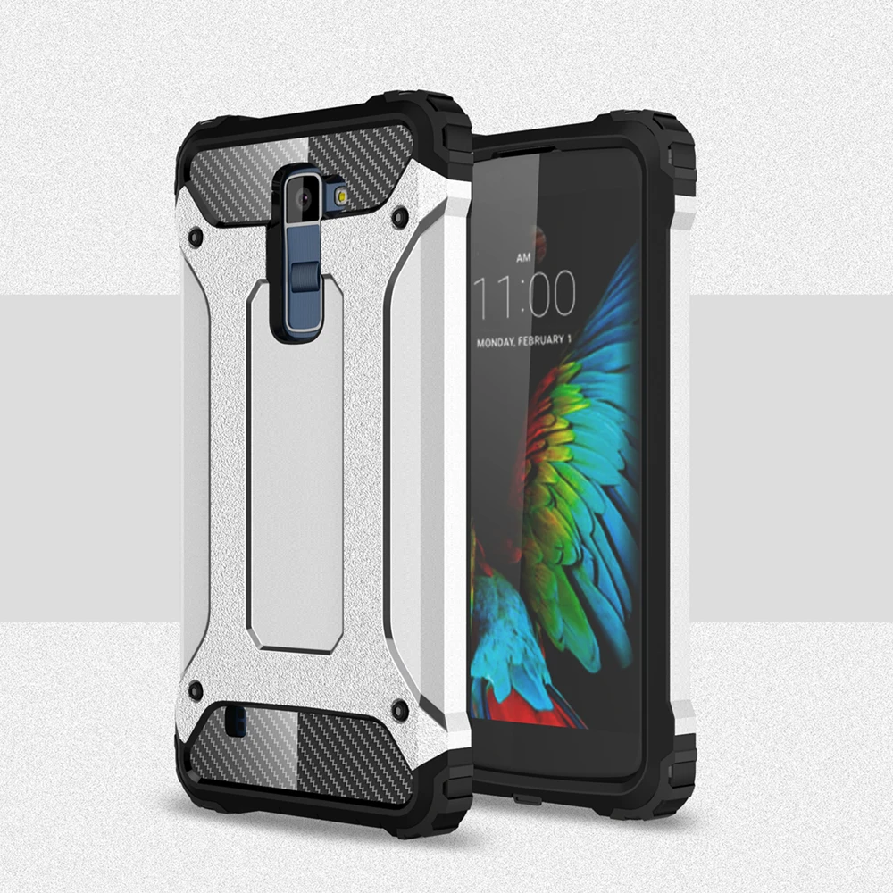 Silver HATOLY чехол для LG K10 чехол силиконовый резиновый защитный жесткий чехол для телефона для LG K10 чехол для LG K10 M2 K420N K430 K430ds < - Цвет: Silver