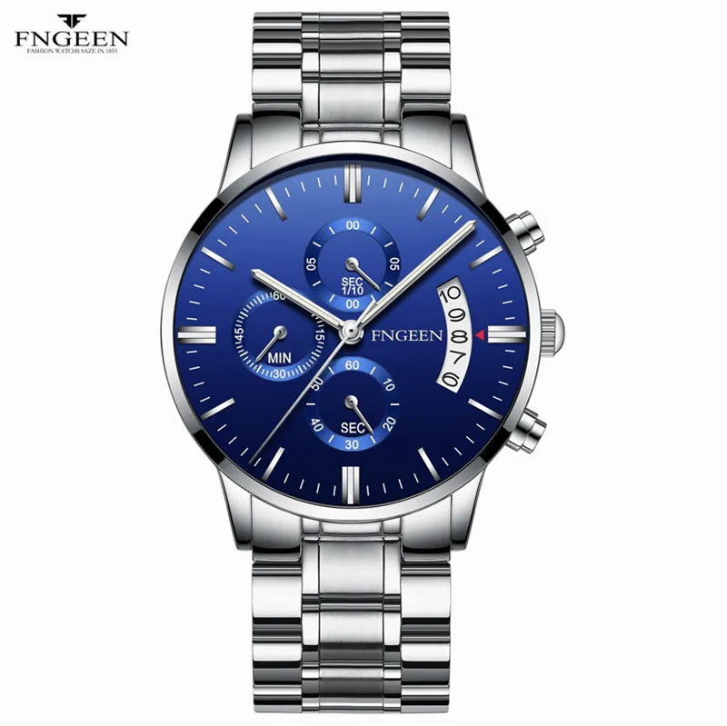 

FNGEEN 2019 Top Brand Luxury Male Clock Business Men Wrist Watch Men erkek kol saati Waterproof Automatic Date Relogio Masculino