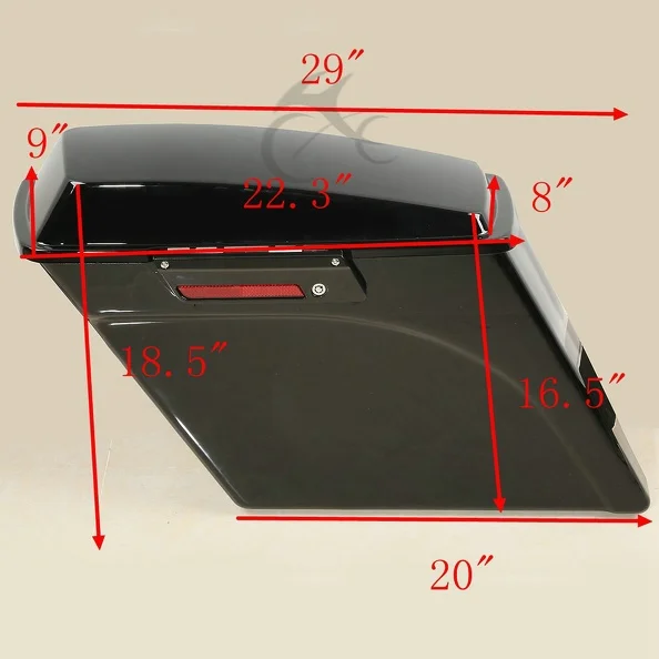 5 &quotяркий черный растягивающийся удлиненный жесткий мешок с ключом для Harley Touring FL