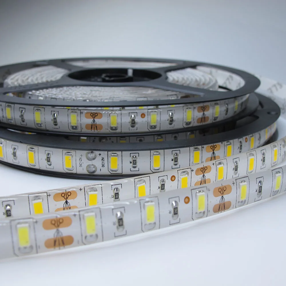 DC12V Светодиодная лента 5730 SMD 60 Светодиодный s/m 5 м IP20/IP65 Водонепроницаемый светодиодный гибкий светильник ярче, чем 5050 5630