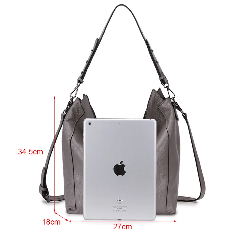 Женская сумка из 100% натуральной кожи повседневная большая через плечо для женщин