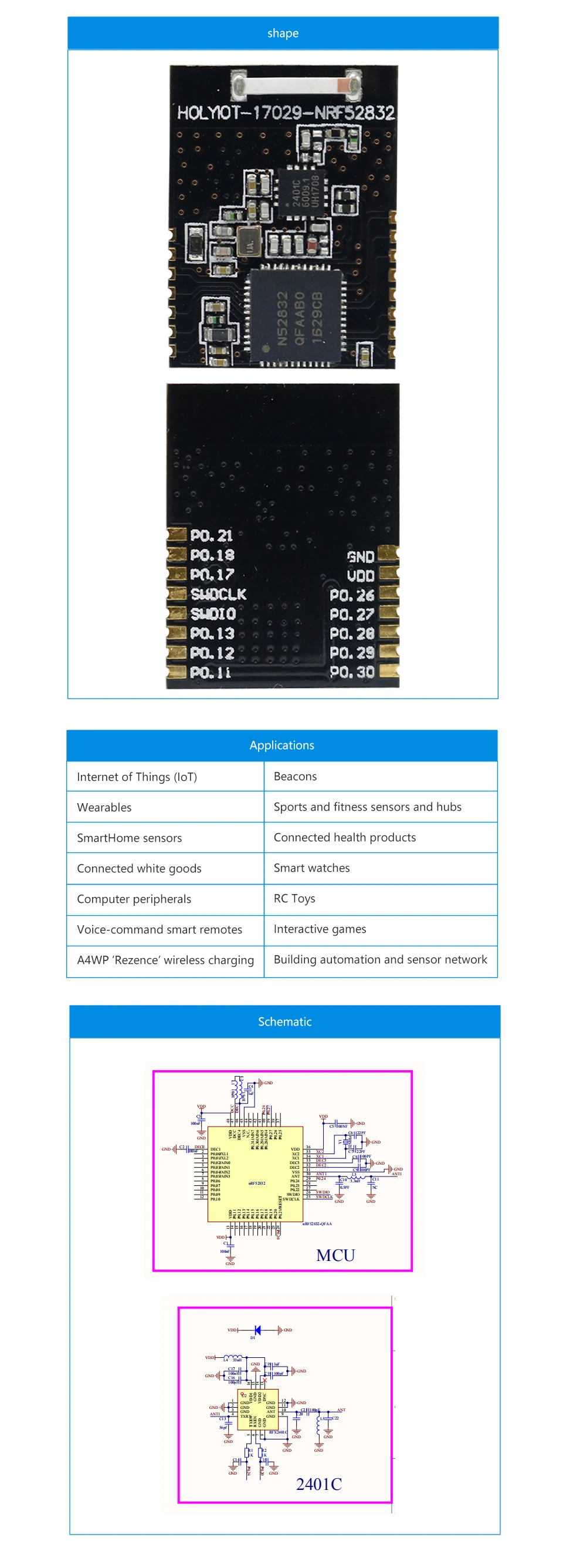 Нордический nRF52832 BLE 4,0 4,2 5,0 Модуль bluetooth с низким энергопотреблением PA cer