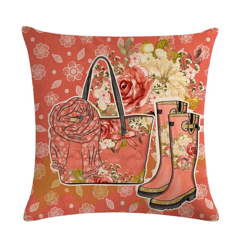 Красивая наволочка в виде Розы и зонтика 45*45 см квадратная для дивана украшение