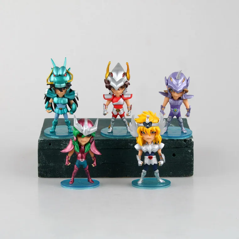 HKXZM Аниме Фигурка 10 см 5 шт./компл. Saint Seiya Ikki Shiryu Hyoga Сейя Сюн ПВХ Фигурки Модель