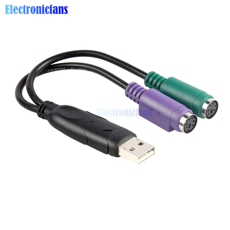 Двойной Штекерный адаптер PS/2 Мама-USB папа для клавиатуры и мыши | Электронные