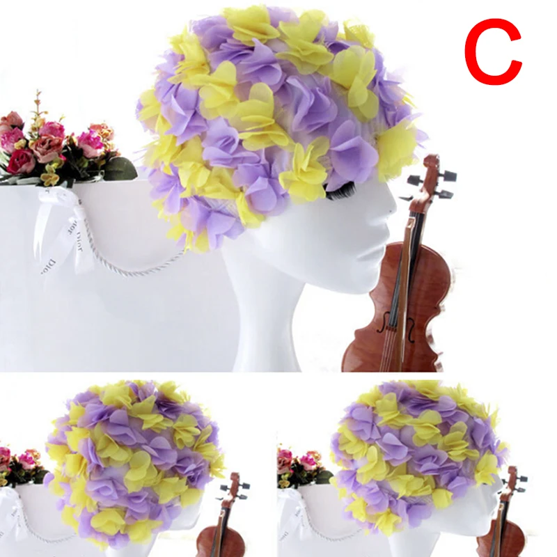 Hot 2019 Women Petal Swim Hat Flowers Design Bath Cap Ladies Swimming Pool | Спорт и развлечения