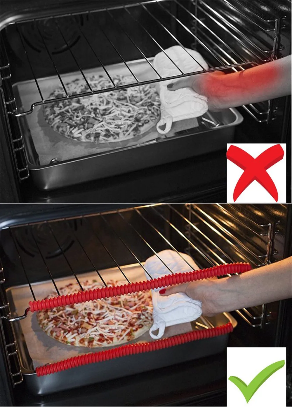 2 шт./компл. устойчивая к перемешиванию 14 дюймов силиконовая стойка для духовки