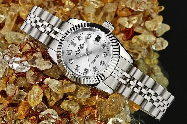 Мужские механические наручные часы Sangdo с автоподзаводом и сапфировым стеклом 37 5