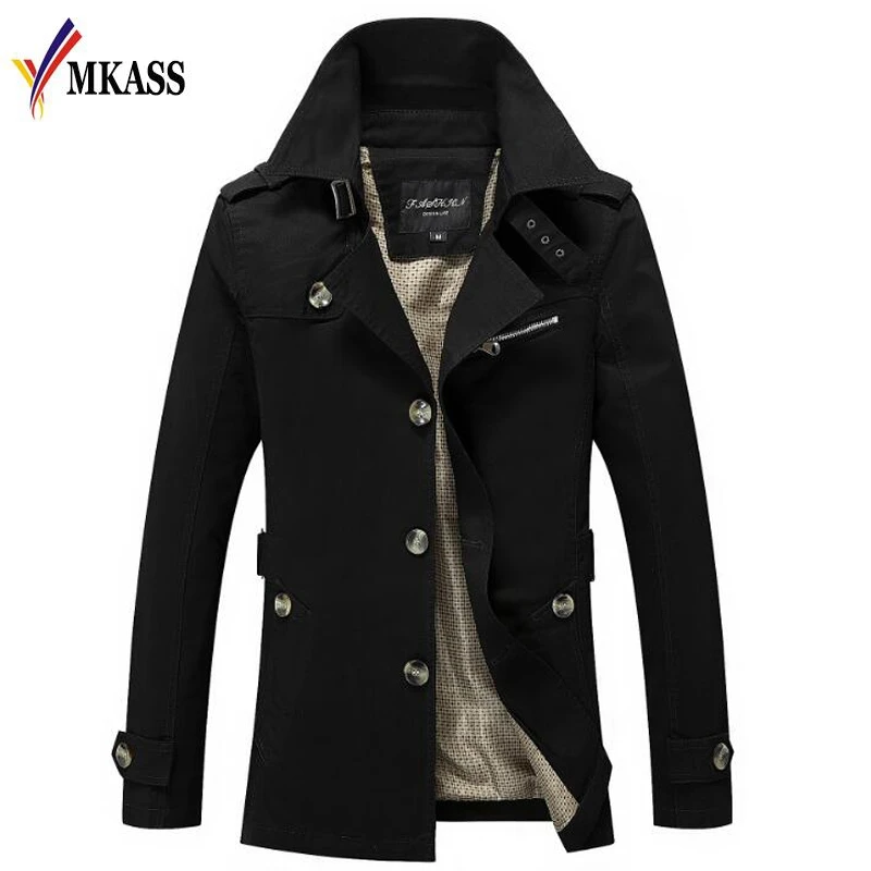 Мужской теплый Тренч Повседневная теплая куртка большого размера с M 5XL