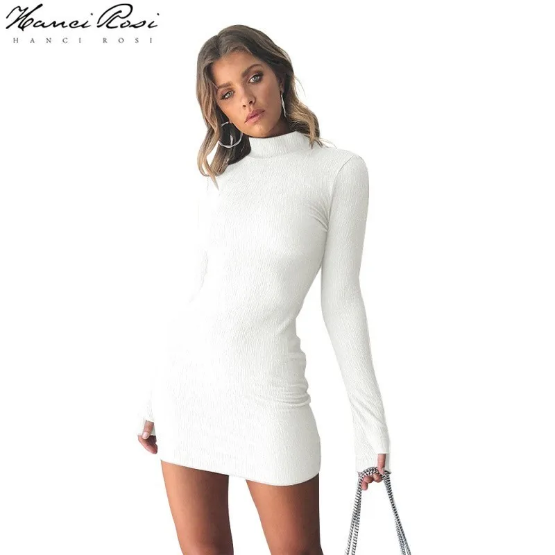 HANCI ROSI осеннее женское платье Jurkjes Robe Femme Смешанное хлопковое женские платья