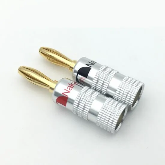 

2pcs/lot Banana Connector Speaker banana plugs Copper gold plated Banana Jack match with 4mm binding post