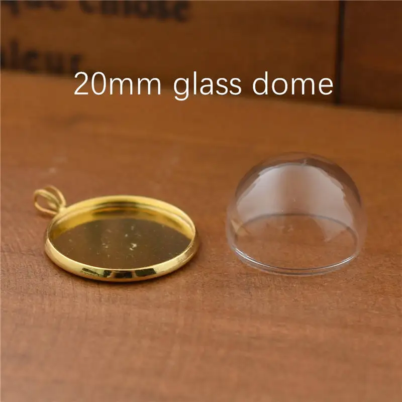 20mm No3 1 компл. Купол из полого стекла с установочной базой с кольцом набор orb стеклянный глобус подвеска в форме стеклянной бутылки ювелирный кулон разный стиль - Окраска металла: 20mm No3