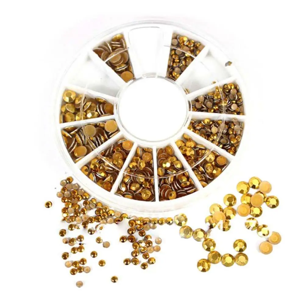 Мини 3D дизайн ногтей наконечник шпилька Декор милый круглый горный хрусталь