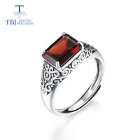 natural gemstone garnet style restoring ancient ways 925 sterling silver rings fine jewelry best anniversary gift for womenwife