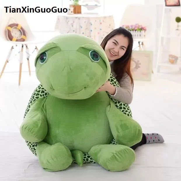 Мягкая игрушка большой 95 см мультяшная черепаха плюшевая милая зеленая мягкая
