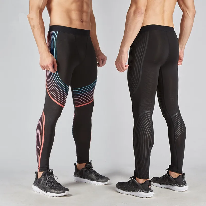 Men compression running pants sports basketball leggings soccer training tights fitness tennis jogging skin trousers quick dry | Спорт и