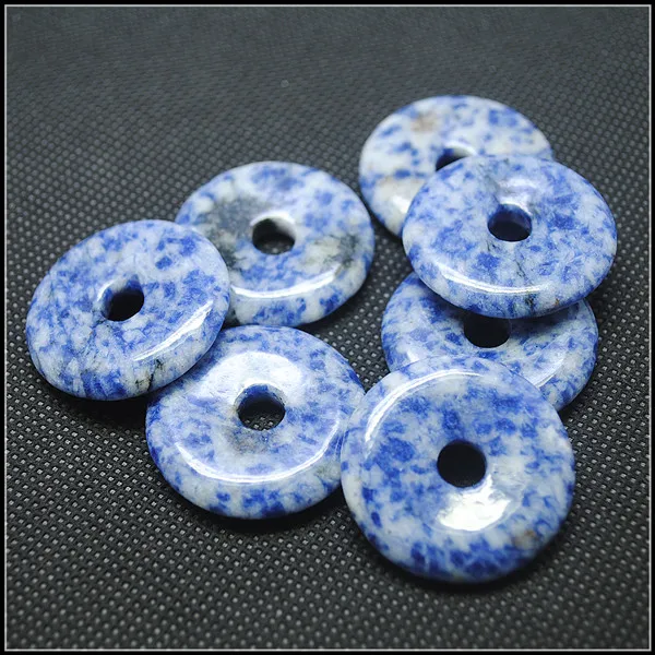 5pcs Nature Gem Stone Donut Shapes Rose Quart Cherry Quartz Unakite Jaspe Lapis Flourite Crystal Beads Rock Tige Eye 30mm | Украшения и