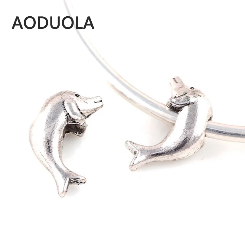 10 шт./партия серебряные бусины в виде дельфина | Украшения и аксессуары