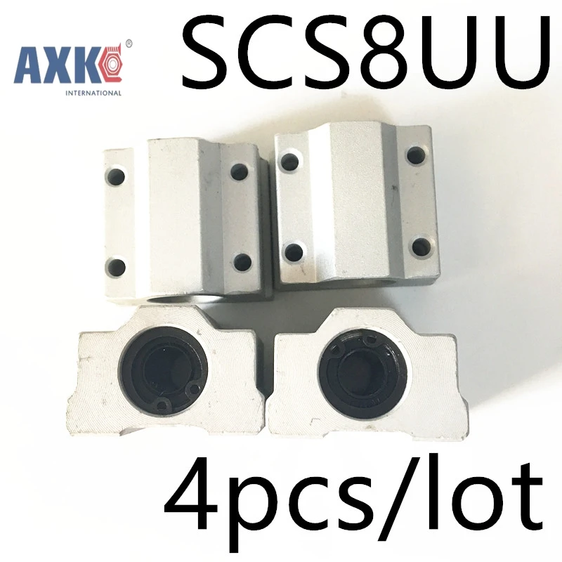 Линейный рельс Axk ЧПУ запчасти высокого качества 4 шт./лот Sc8uu Scs8uu 8 мм Линейный шарикоподшипник блок с Lm8uu Буш, подушка