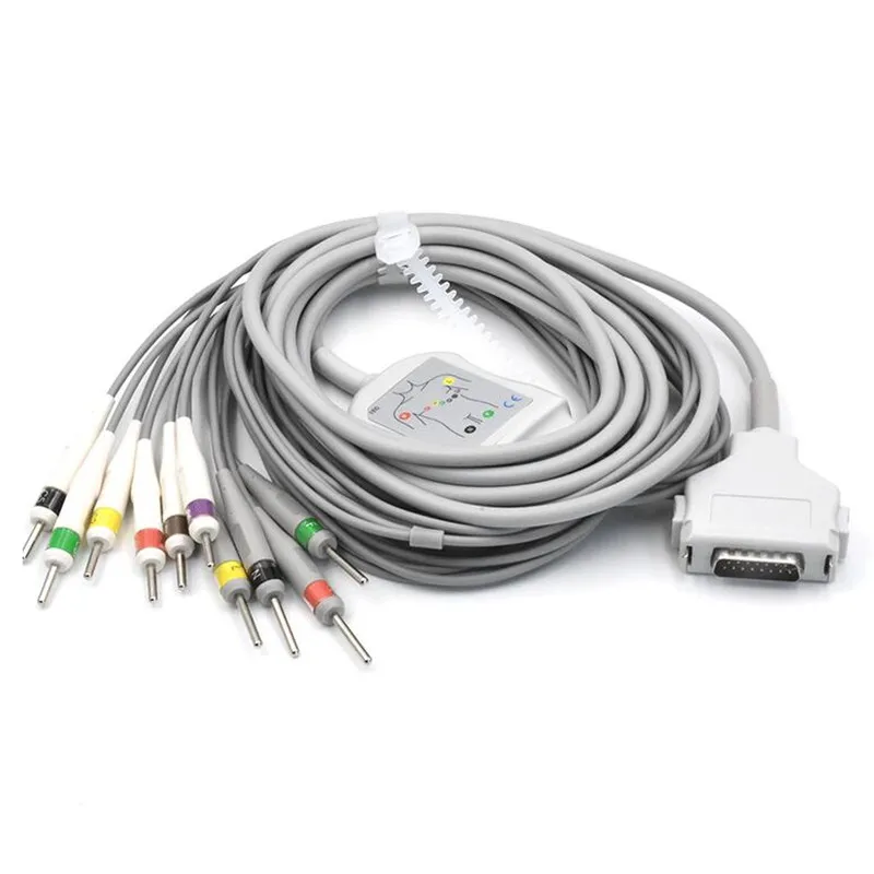 Бесплатная доставка совместимый для Fukuda ECG кабель с 10 проводами FCP 7411 FX 7402/FX 2111 2155