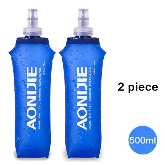 2x500ml AONIJIE SD13 350 ml 600 ml складной мягкий термос бутылку воды BPA бесплатно для Бег бег гидратации мочевого пузыря пакет жилет - Цвет: 2x500ml