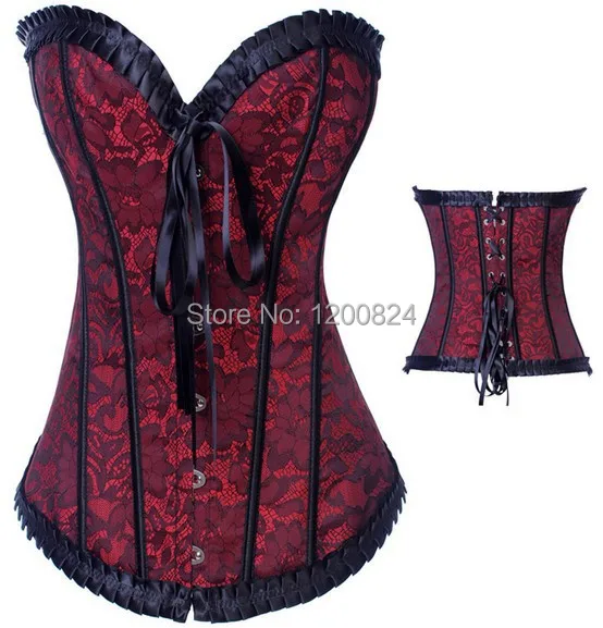 Готический кружево корсет - сексуальные костюмы свадьба платье из сталь костяком