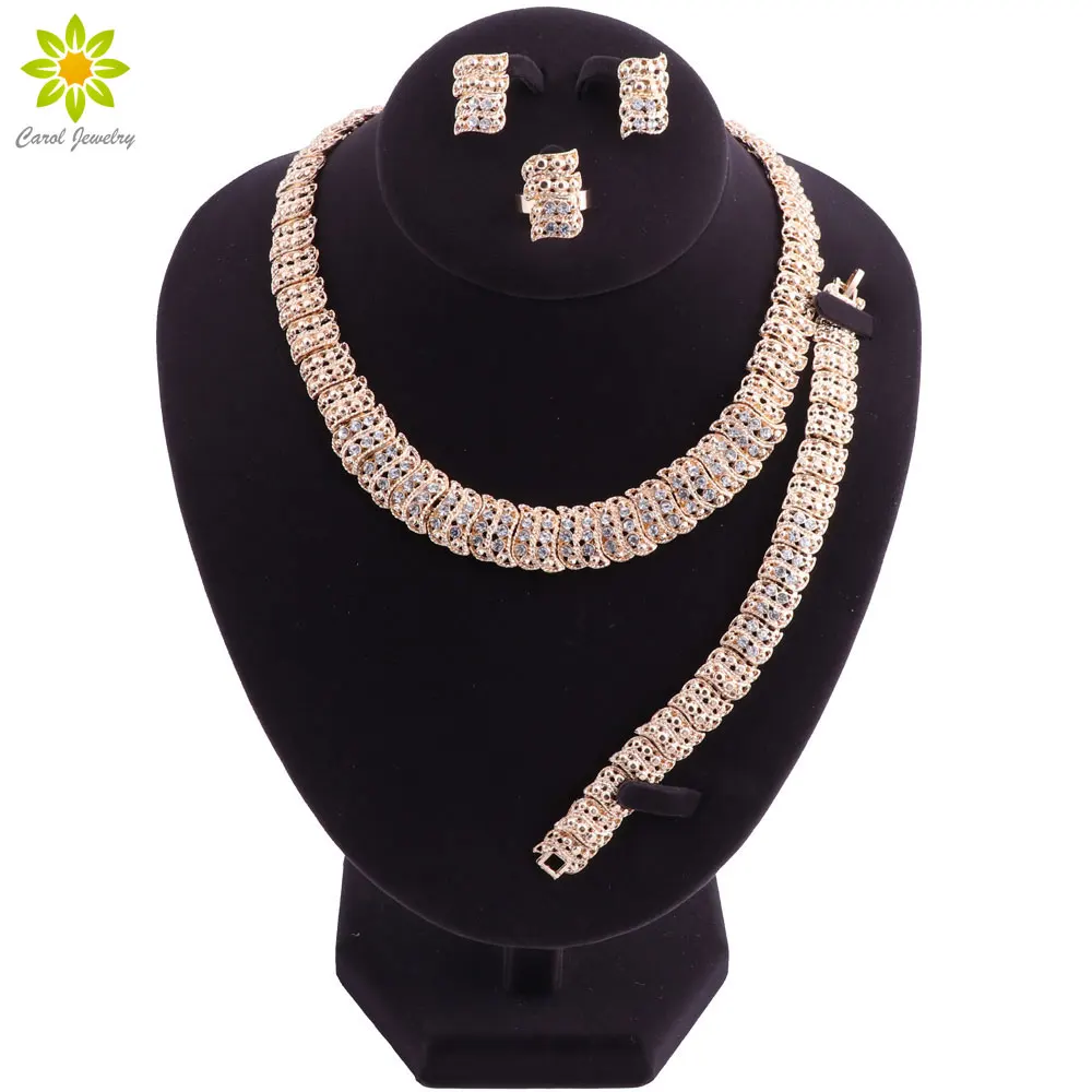 Женский комплект ювелирных изделий в африканском стиле золотого цвета из Дубаи