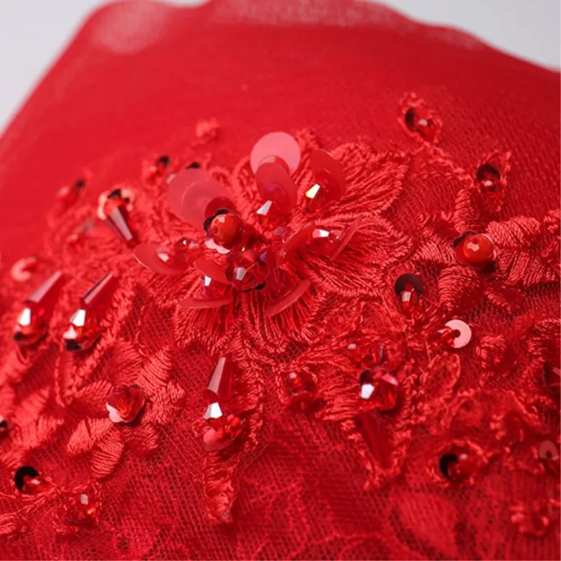 Ruthshen 2018 Новый элегантный красный Милая Длинные вечерние платья аппликации из