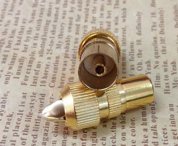 10 шт. позолоченный ТВ мужской Антенный Разъем RF коаксиальный кабель штекер Freeview