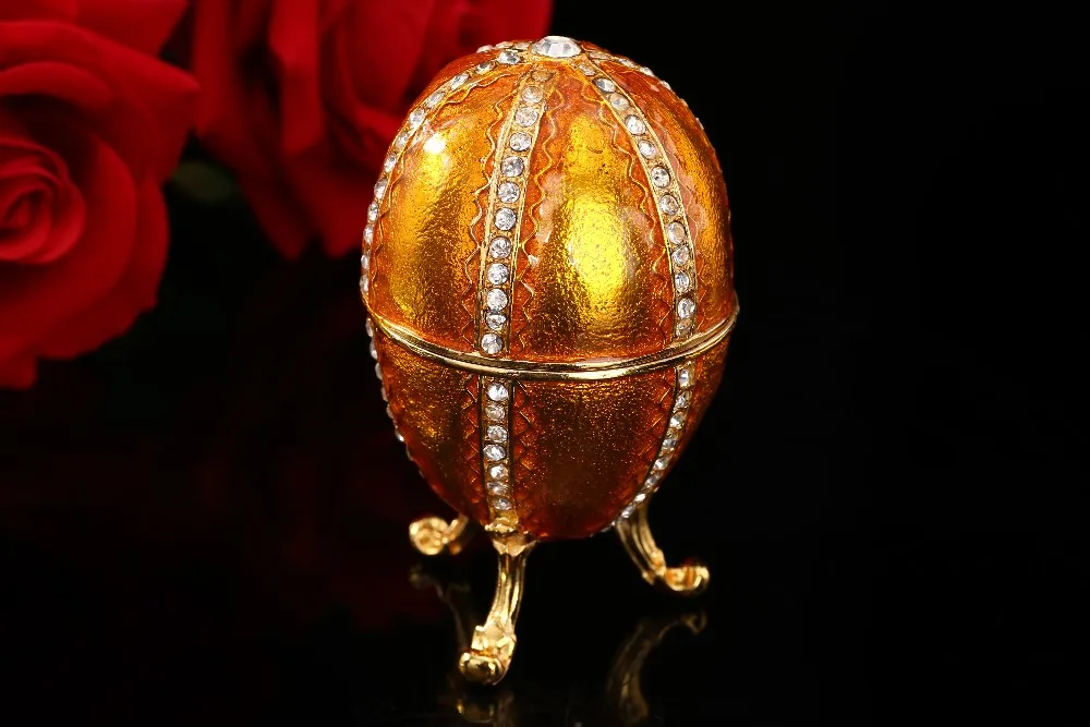 Новое поступление золотой qifu faberge яйцо Полезная шкатулка для ювелирных изделий металлические изделия