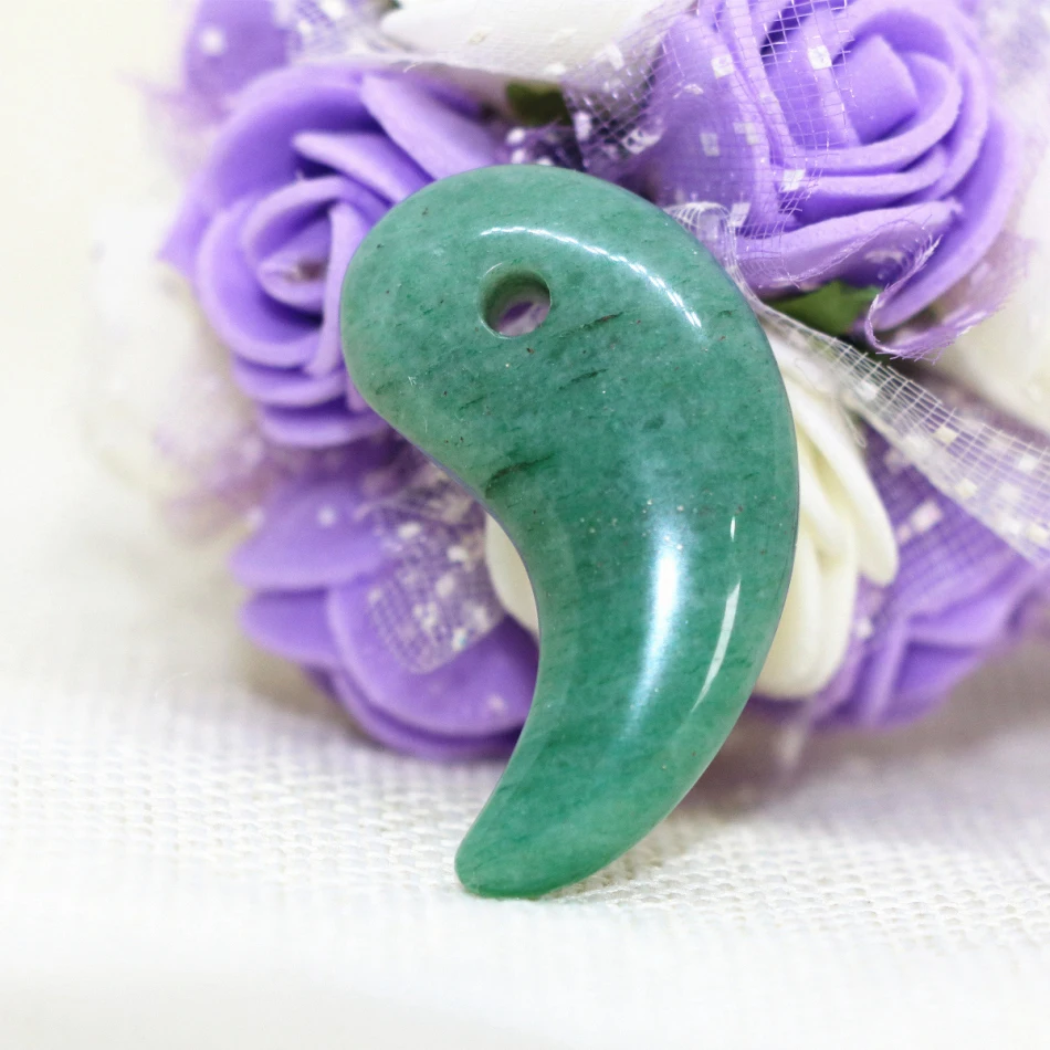 Женская подвеска из зеленого халцедона 19*35 мм для самостоятельного изготовления