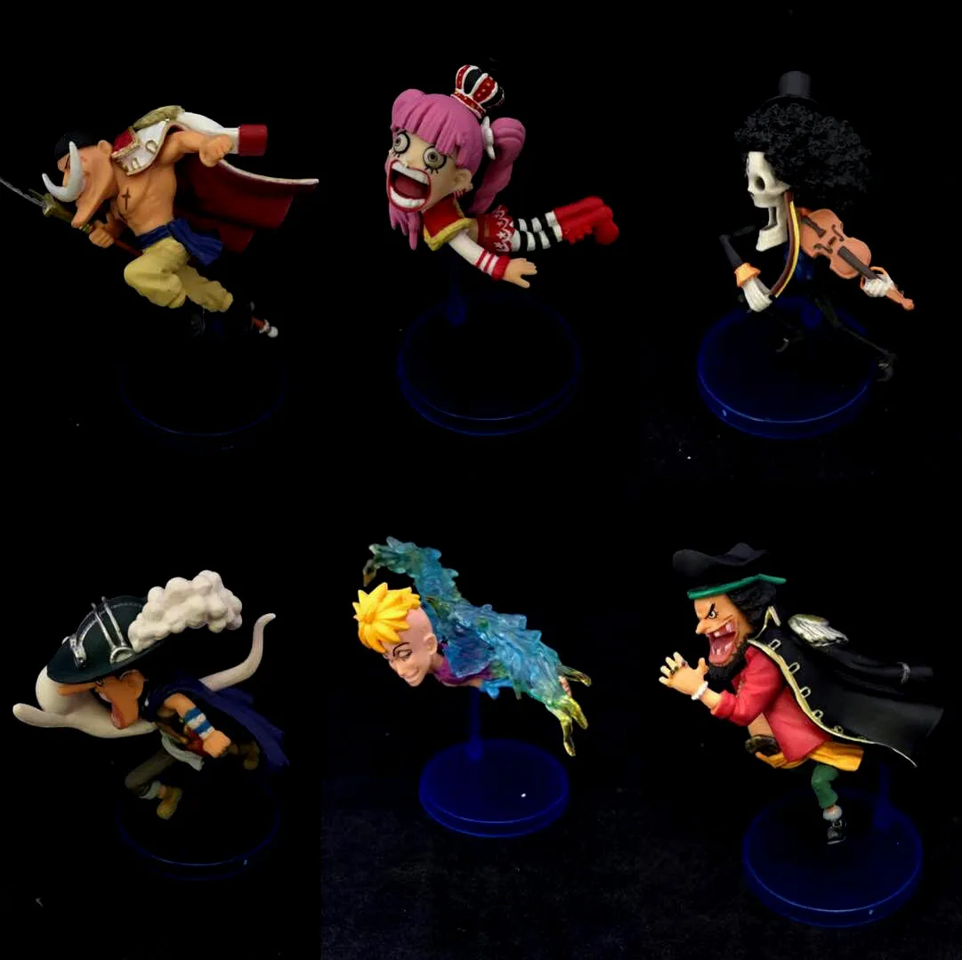 

7.5-9CM 6pcs/lot Japanese anime figure one piece Q version running ver action figure collectible model toys for boys