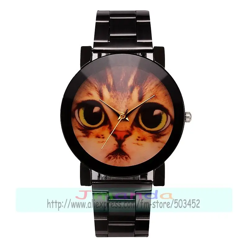 100 шт./лот 8234 новый черный стальной пояс чайный Цвет Циферблат сплав часы