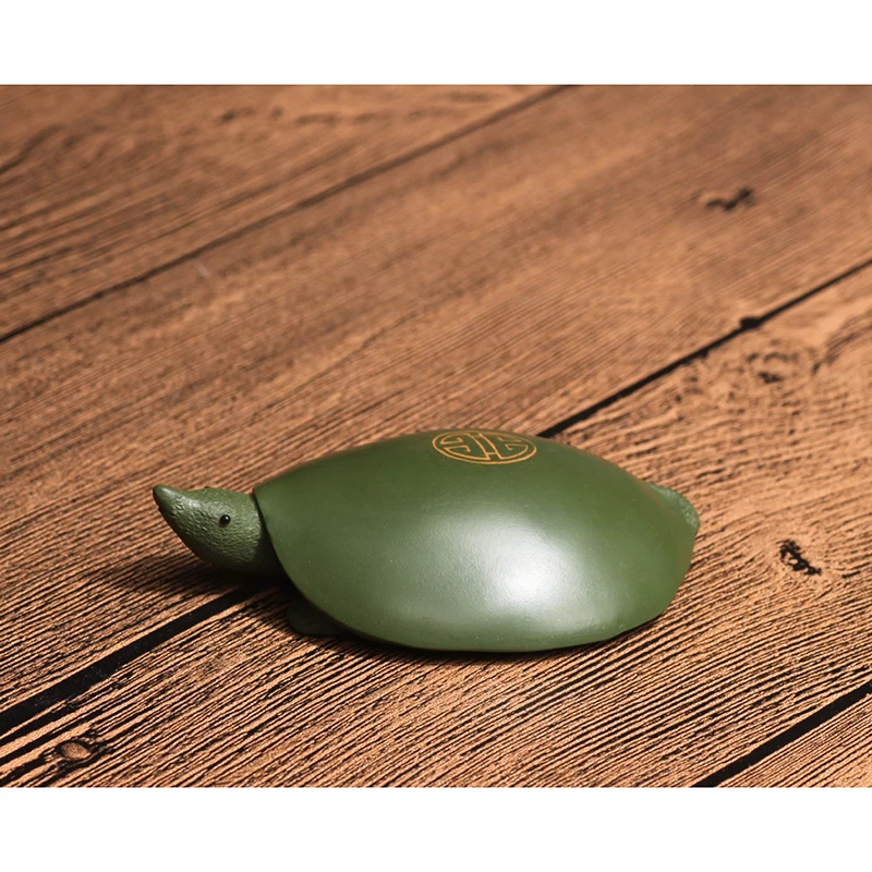 Фигурка из зеленой глины для чая и домашних животных черепаха с мягким покрытием