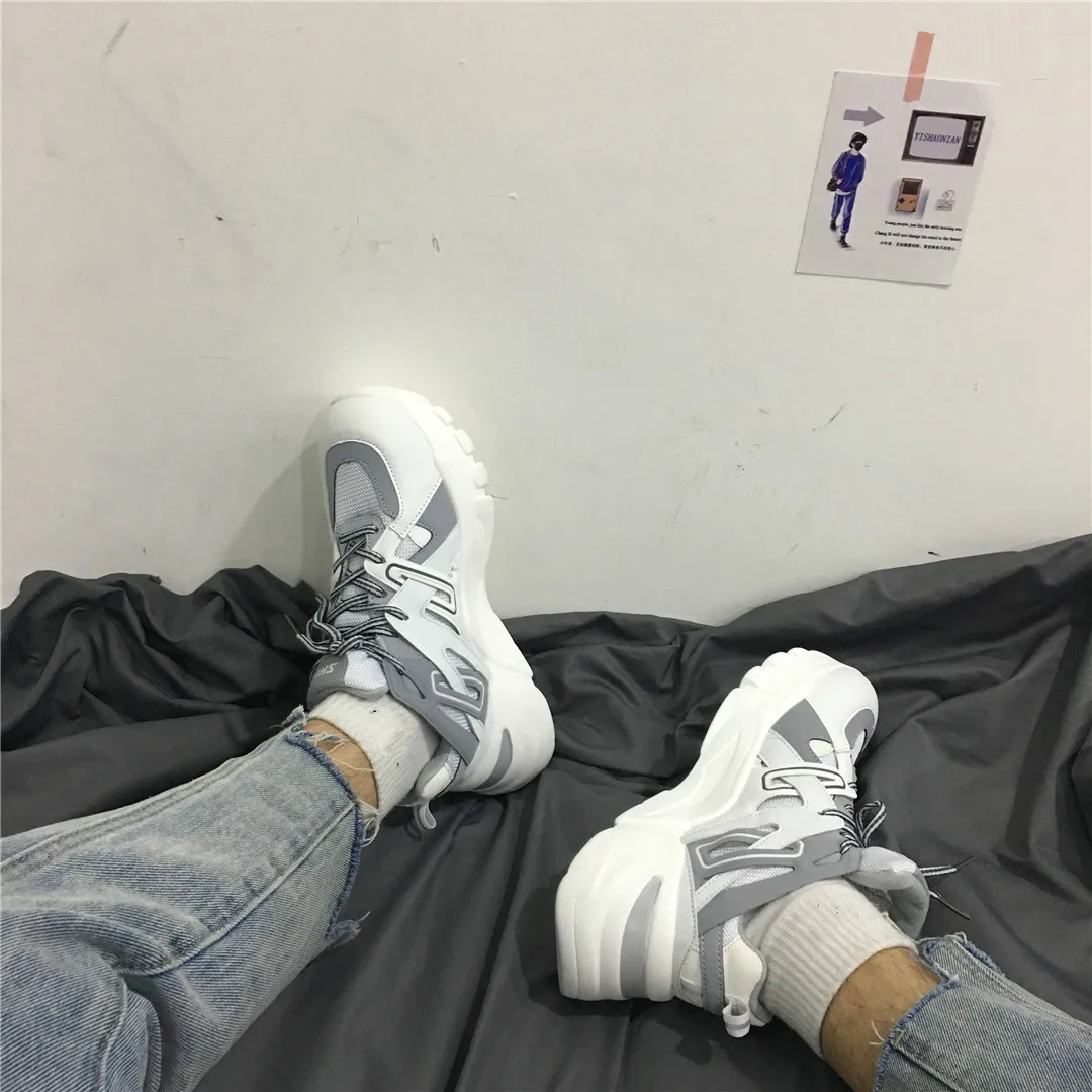 Ins Daddy Shoes Men Reflective Sneakers Summer Zapatillas Deportivas Hombre Fashion Breathable Casual Sapato Masculino | Обувь