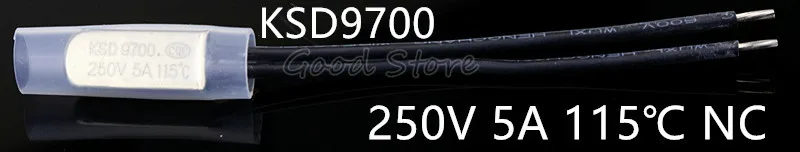 NC115Centigrade 1 шт. KSD9700 NC 250 В 5A 40~ 150 градусов биметаллический диск переключатель температуры нормального закрытого термостата тепловой протектор - Цвет: NC115Centigrade