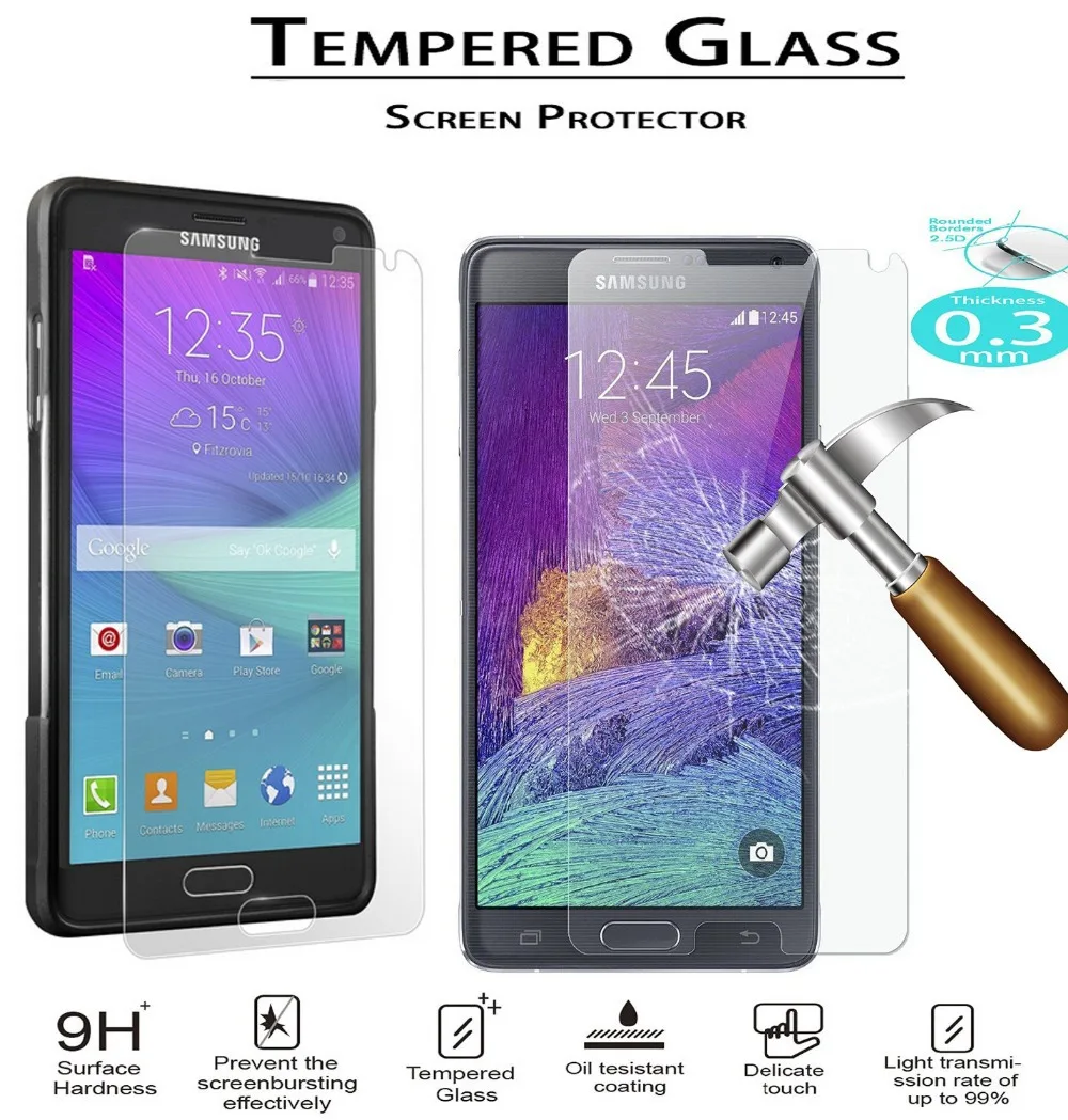 2PCS Tempered Glass Premium 0.33mm 9H Ultra-Thin Screen Protector For Samsung Galaxy Note3 Note 3 III 4 5 Explosion Proof Film | Мобильные